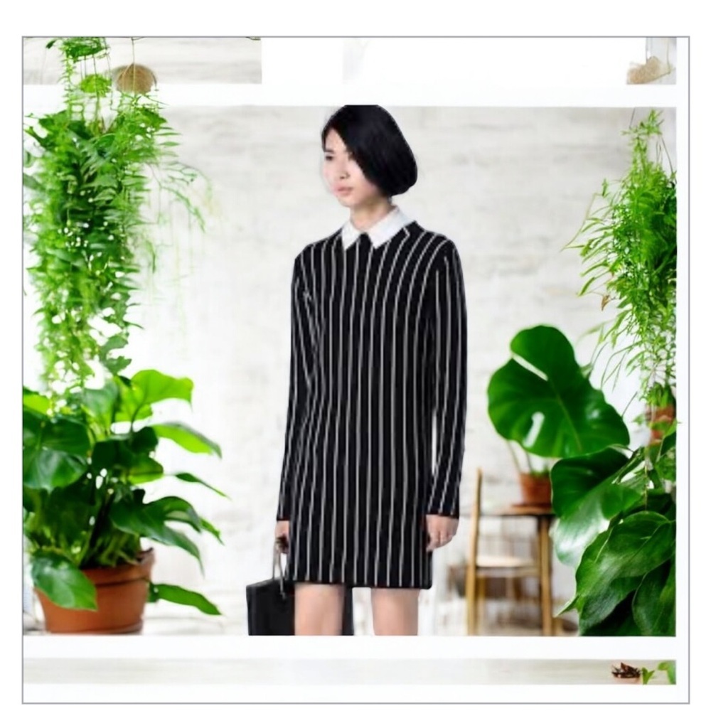 Revamped
Black White Pinstripe Collared Dress M
Wednesday Addams Goth - Picture 2 of 15